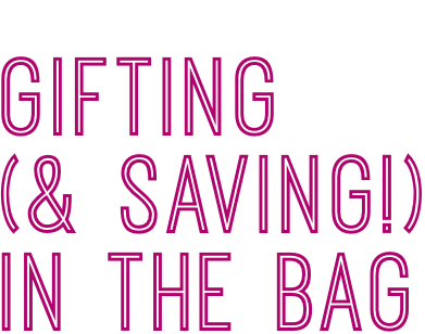 Gifting (& Saving!) in the bag with Neora's holiday must-haves. Woman smiling and holding Neora’s All Eyes on You Holiday Set.